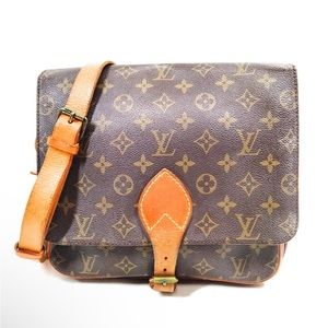 Authentic Louis Vuitton LV Shoulder Bag  Cartouchiere GM Brown Monogram 1367141